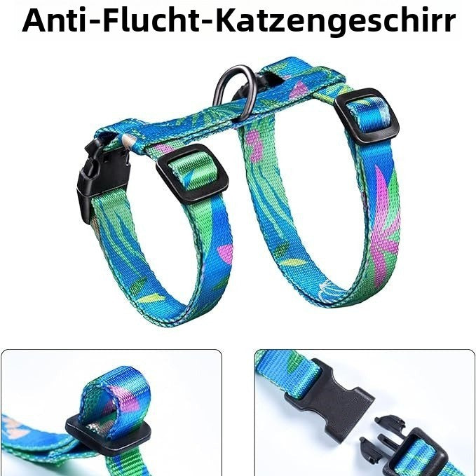 pidan Katzenleinen-Set – H-Gurt, Ausbruchsicher, für Spaziergänge und Camping