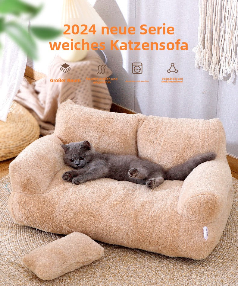 Extra Großes Katzen- und Hundebett, Weich & Warm, Universelle Haustier Sofa Liege, Bequemes Winterbett für Katzen und Kleine Hunde