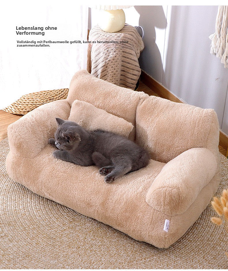 Extra Großes Katzen- und Hundebett, Weich & Warm, Universelle Haustier Sofa Liege, Bequemes Winterbett für Katzen und Kleine Hunde