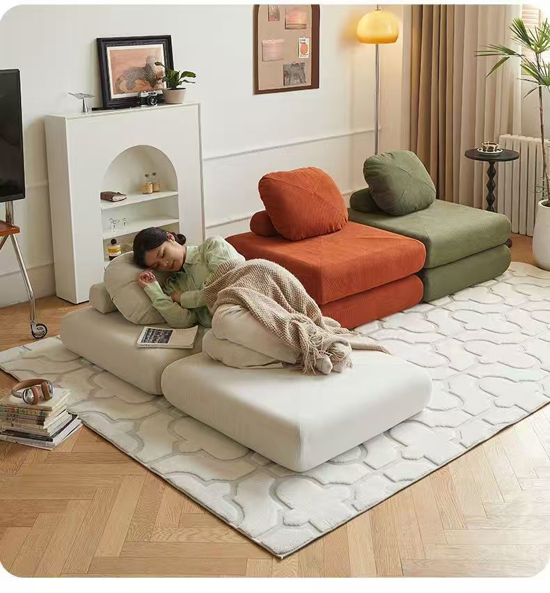 Tatami-Loungesessel mit Doppelfunktion, Heimsofa für Wohnzimmer und Schlafzimmer, Lazy-Sofa, kleines Sofa, integrierter und faltbarer Relaxstuhl