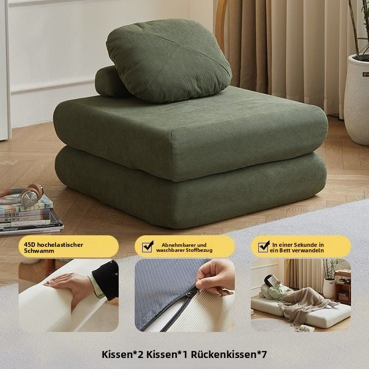 Tatami-Loungesessel mit Doppelfunktion, Heimsofa für Wohnzimmer und Schlafzimmer, Lazy-Sofa, kleines Sofa, integrierter und faltbarer Relaxstuhl