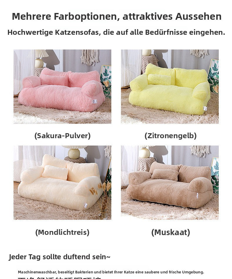 Extra Großes Katzen- und Hundebett, Weich & Warm, Universelle Haustier Sofa Liege, Bequemes Winterbett für Katzen und Kleine Hunde
