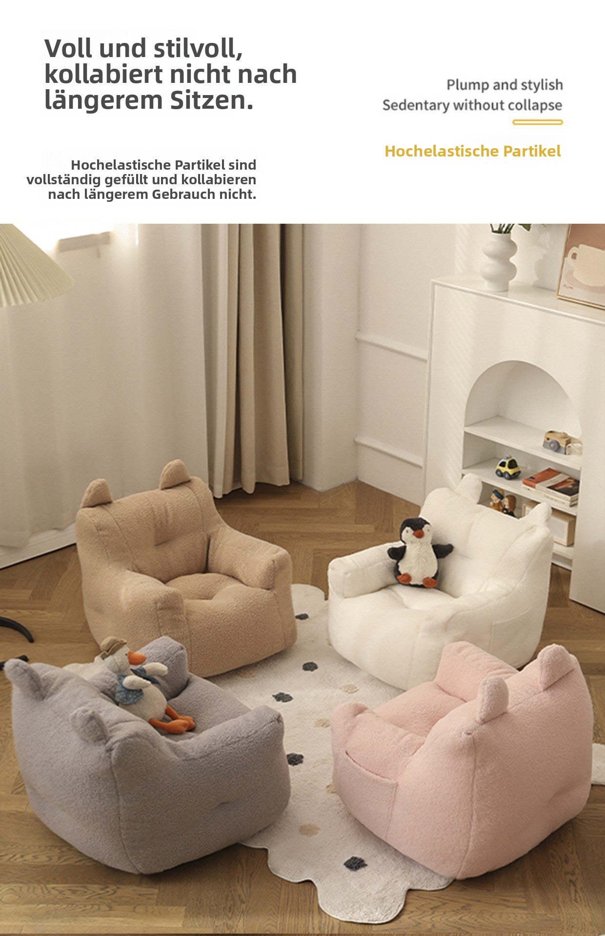 Kindersofa-Leseecke-Set, Baby-Lazy-Sofa-Hocker, Sitzmöglichkeit auf dem Boden, für kleine Jungen, niedlicher kleiner Sofastuhl für Babys