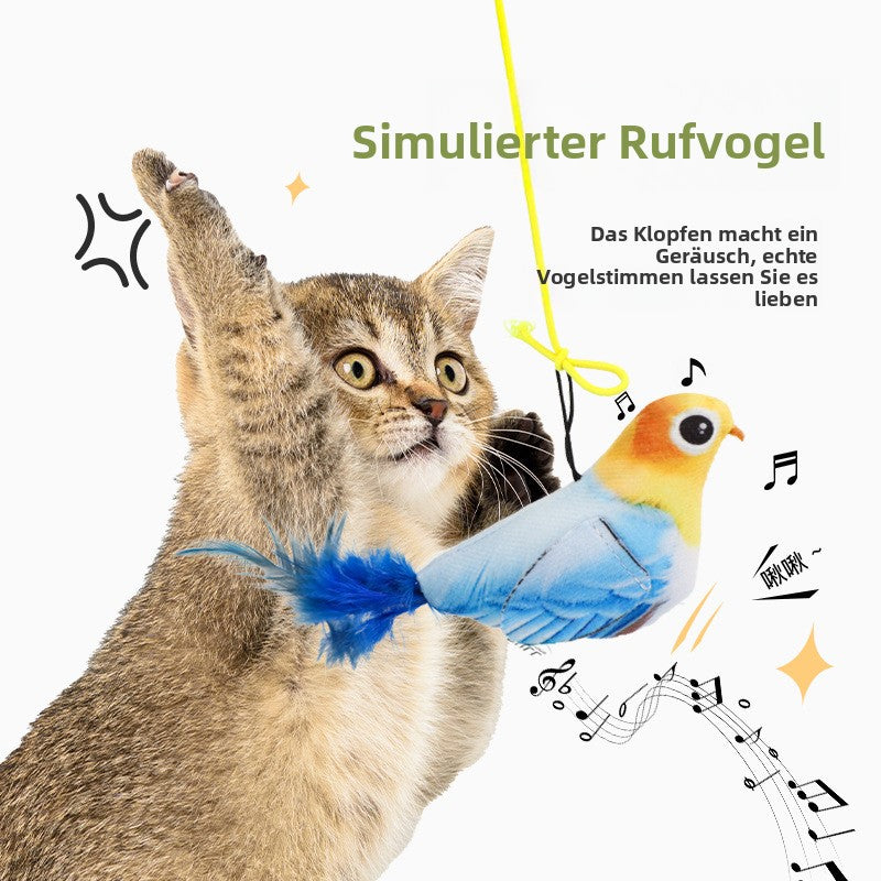 Beliebtes, realistisches, rufendes Vogel- und Katzen-Spielzeug – Katzenangel-Spielzeug zur Unterhaltung, zum Selbervergnügen, zum Aufhängen – Haustierbedarf