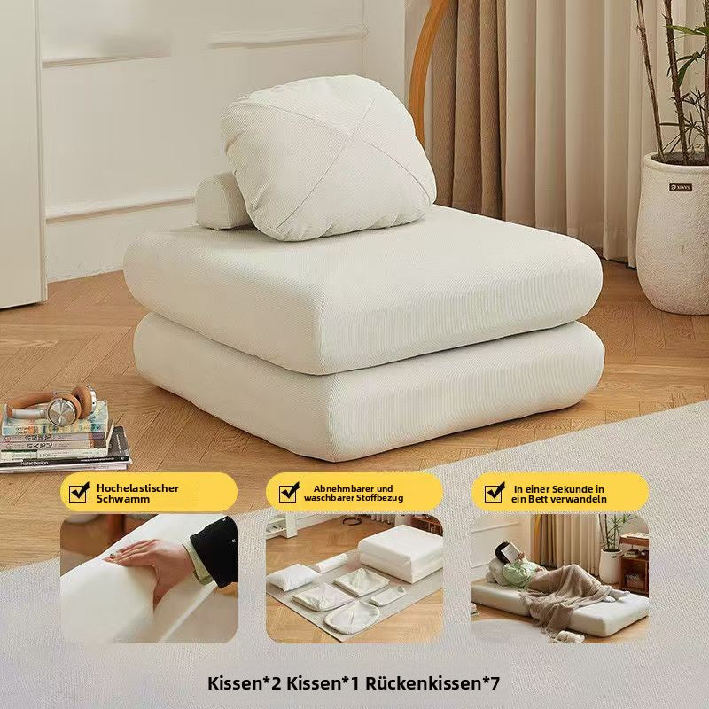 Tatami-Loungesessel mit Doppelfunktion, Heimsofa für Wohnzimmer und Schlafzimmer, Lazy-Sofa, kleines Sofa, integrierter und faltbarer Relaxstuhl