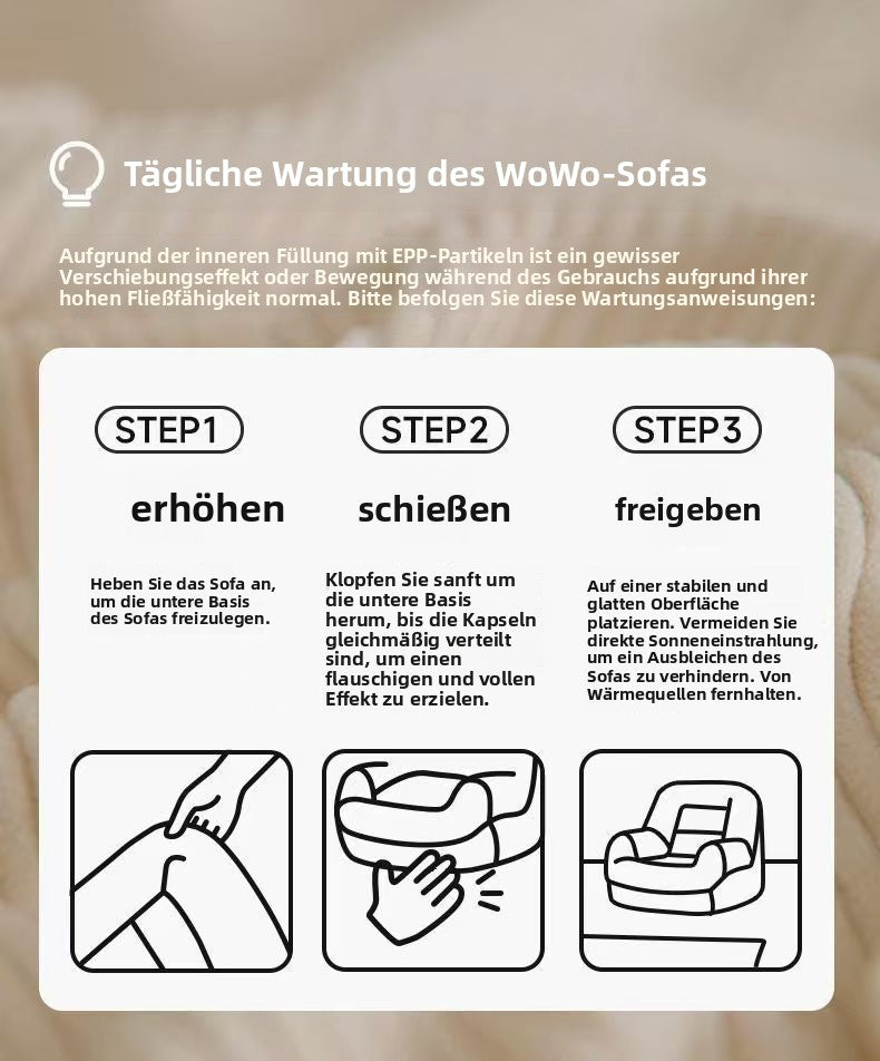 Tatami-Lazy-Sofa für kleine Wohnungen, Einzelsofa, Freizeit-Sofasessel für Wohnzimmer, Balkon oder Schlafzimmer, bequemer Lazy-Sessel