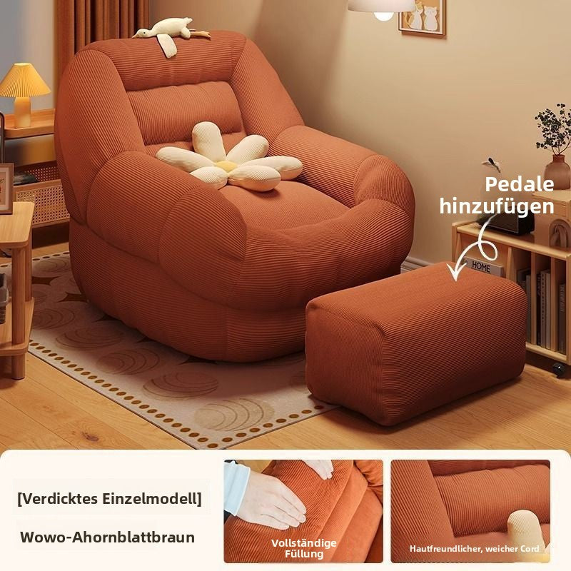 Tatami-Lazy-Sofa für kleine Wohnungen, Einzelsofa, Freizeit-Sofasessel für Wohnzimmer, Balkon oder Schlafzimmer, bequemer Lazy-Sessel
