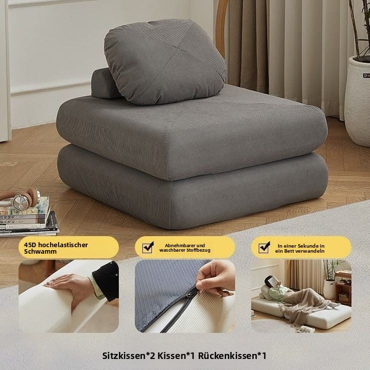 Tatami-Loungesessel mit Doppelfunktion, Heimsofa für Wohnzimmer und Schlafzimmer, Lazy-Sofa, kleines Sofa, integrierter und faltbarer Relaxstuhl