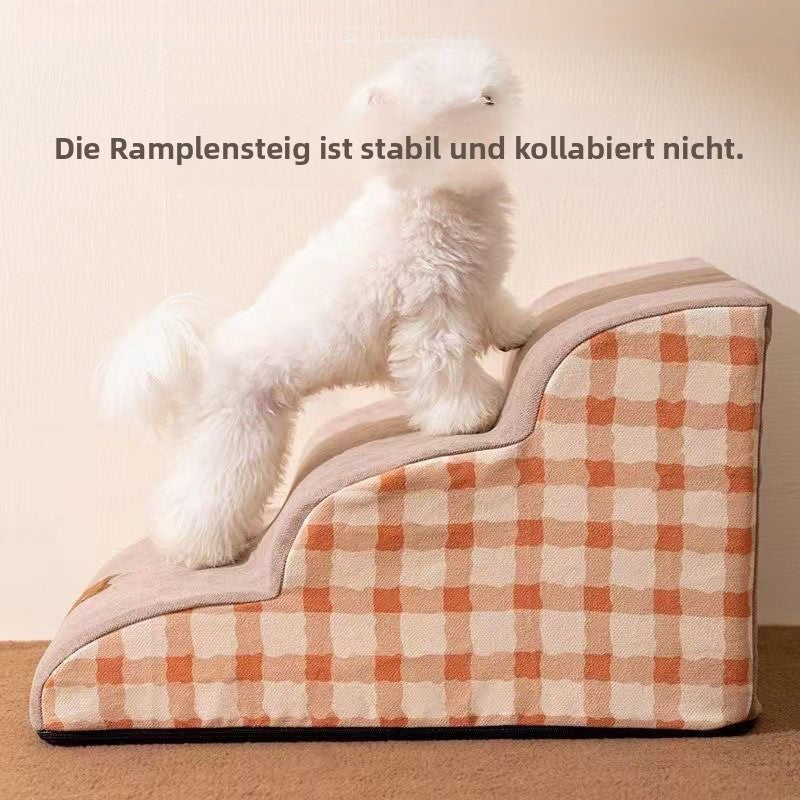 Weiche Hundetreppe für kleine Hunde | Betttreppe & Sofa-Aufstiegshilfe | Leicht, stabil, waschbar
