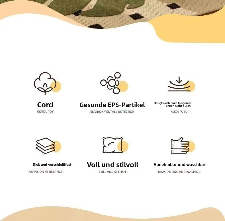 Tatami-Lazy-Sofa für kleine Wohnungen, Einzelsofa, Freizeit-Sofasessel für Wohnzimmer, Balkon oder Schlafzimmer, bequemer Lazy-Sessel