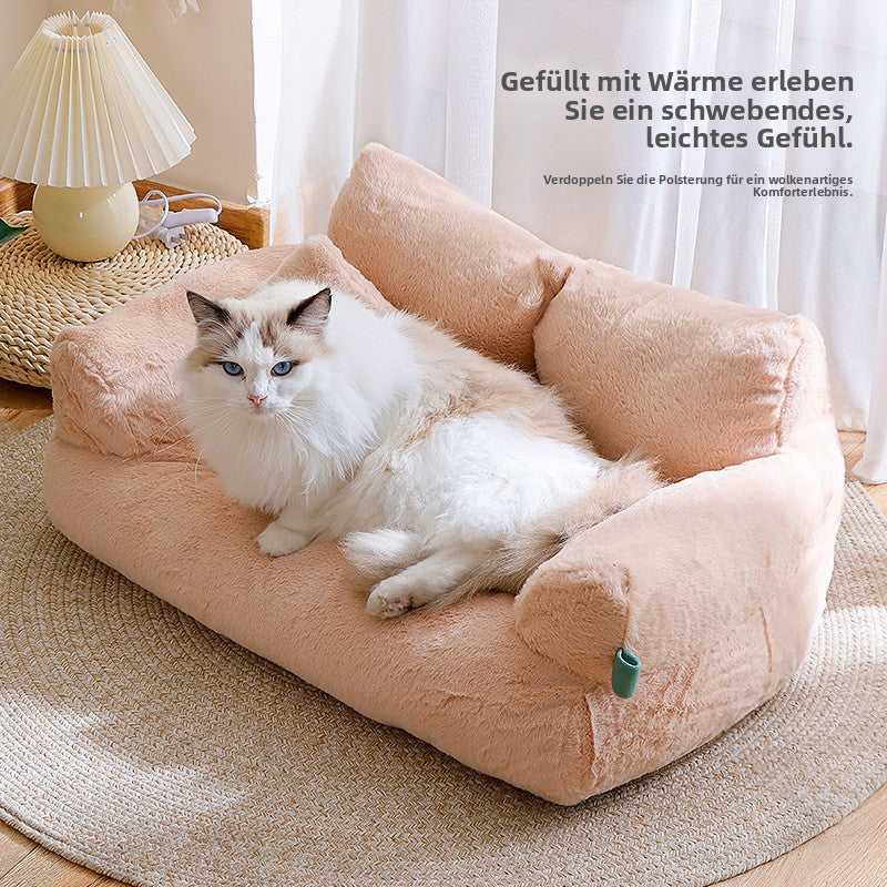 Extra Großes Katzen- und Hundebett, Weich & Warm, Universelle Haustier Sofa Liege, Bequemes Winterbett für Katzen und Kleine Hunde