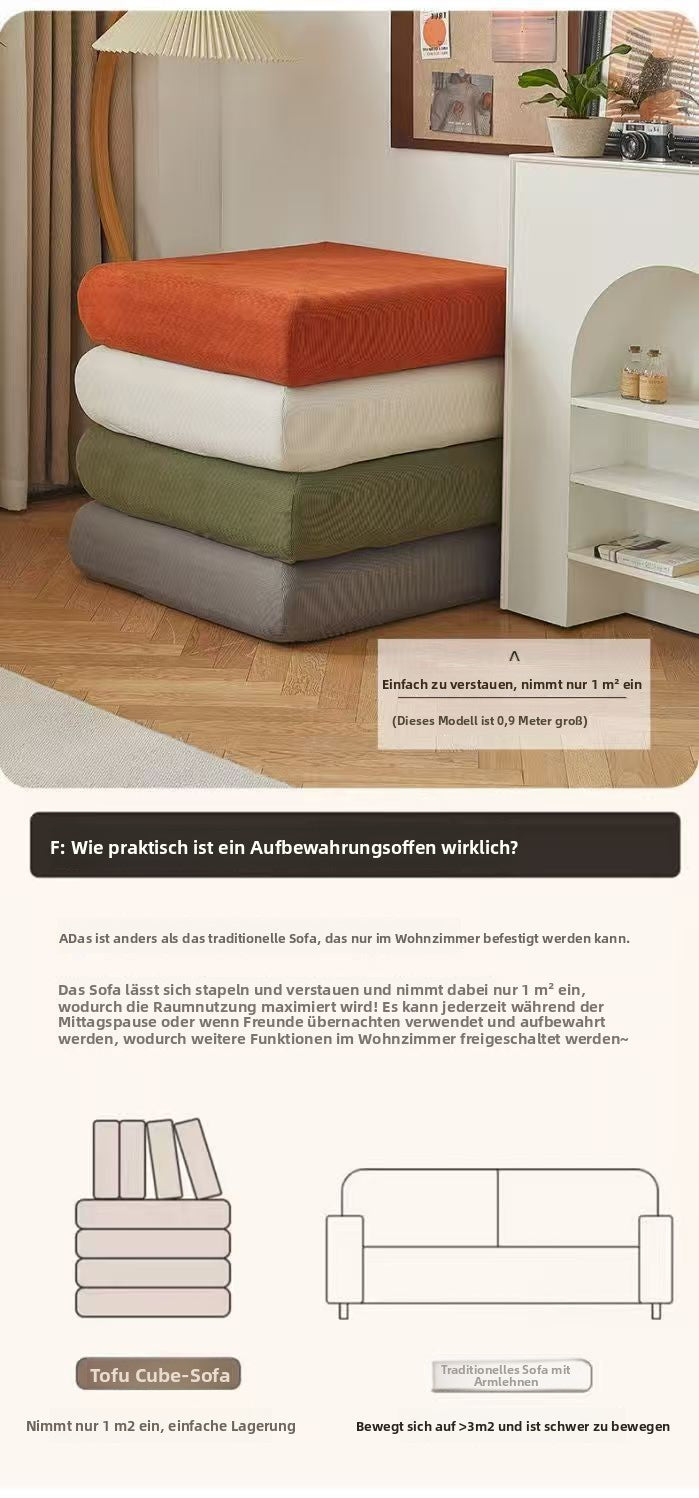 Tatami-Loungesessel mit Doppelfunktion, Heimsofa für Wohnzimmer und Schlafzimmer, Lazy-Sofa, kleines Sofa, integrierter und faltbarer Relaxstuhl