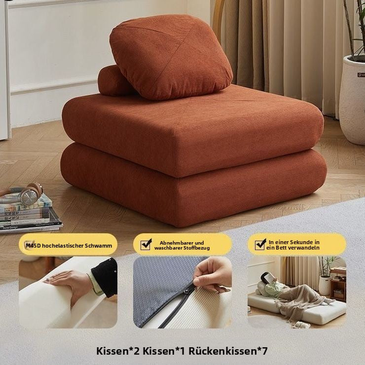 Tatami-Loungesessel mit Doppelfunktion, Heimsofa für Wohnzimmer und Schlafzimmer, Lazy-Sofa, kleines Sofa, integrierter und faltbarer Relaxstuhl