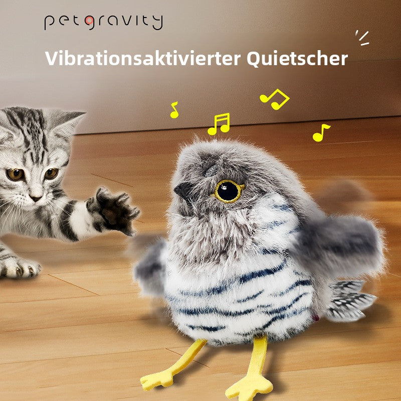 Pet Gravity Flatternde Kleine Vögel – Realistisches Plüsch-Katzen-Spielzeug mit Lauten, Selbstunterhaltung, Katzenangel