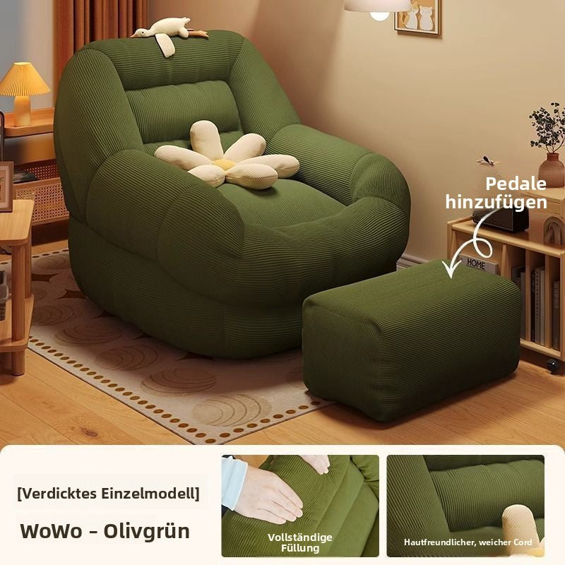 Tatami-Lazy-Sofa für kleine Wohnungen, Einzelsofa, Freizeit-Sofasessel für Wohnzimmer, Balkon oder Schlafzimmer, bequemer Lazy-Sessel