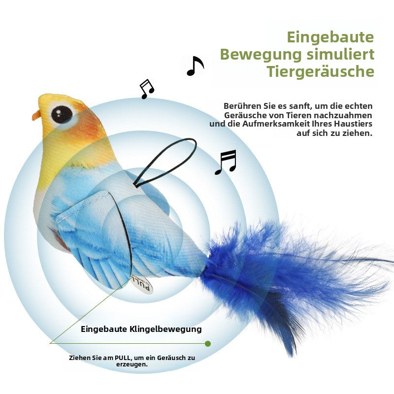 Beliebtes, realistisches, rufendes Vogel- und Katzen-Spielzeug – Katzenangel-Spielzeug zur Unterhaltung, zum Selbervergnügen, zum Aufhängen – Haustierbedarf