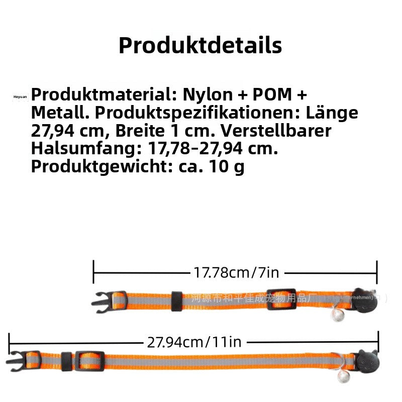Amazon Bestseller Einfarbiger Reflektor-Katzenhalsband – Verstellbar, Ersticken-Schutz, Haustierbedarf