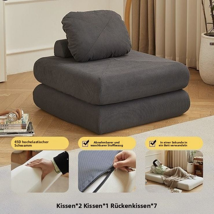 Tatami-Loungesessel mit Doppelfunktion, Heimsofa für Wohnzimmer und Schlafzimmer, Lazy-Sofa, kleines Sofa, integrierter und faltbarer Relaxstuhl
