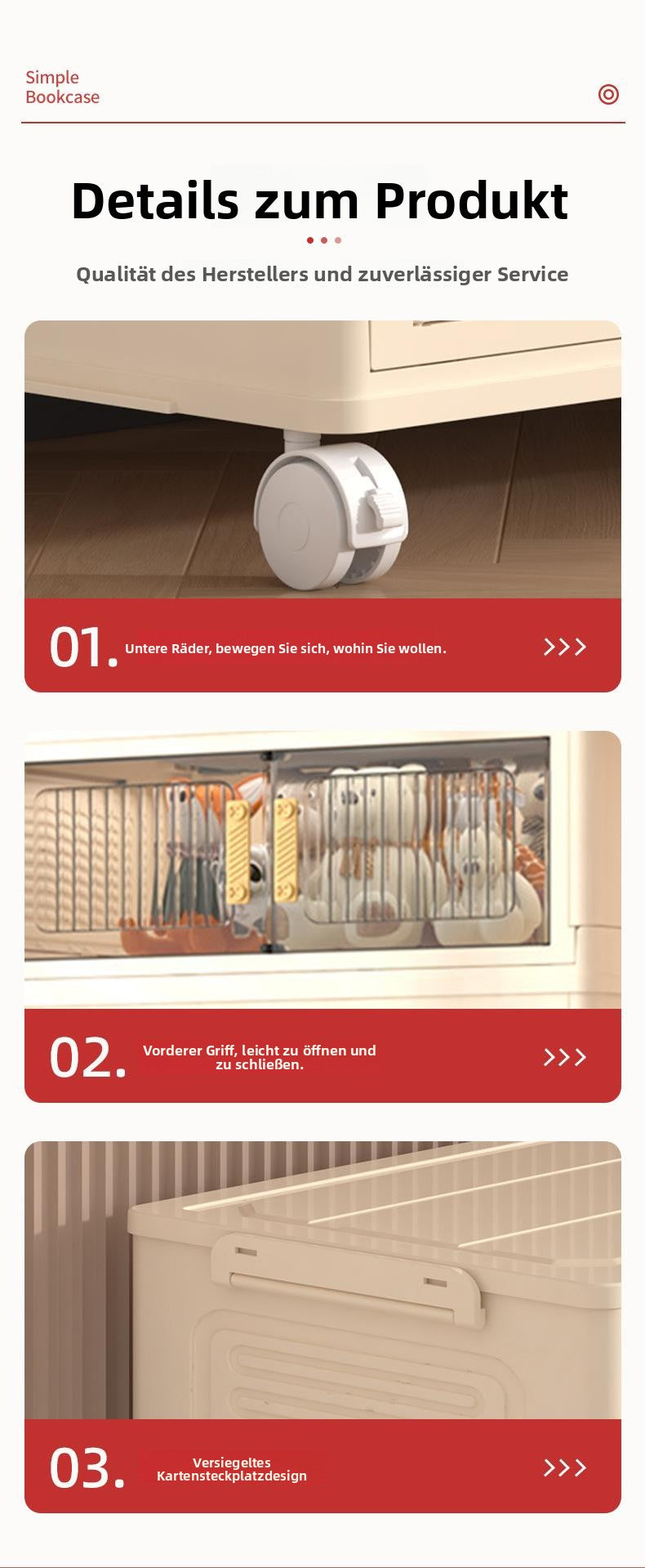 Folding plastic storage cabinet, no installation needed — movable for home, living room, or kids’ wardrobe use