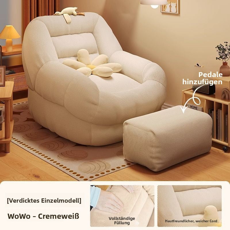 Tatami-Lazy-Sofa für kleine Wohnungen, Einzelsofa, Freizeit-Sofasessel für Wohnzimmer, Balkon oder Schlafzimmer, bequemer Lazy-Sessel