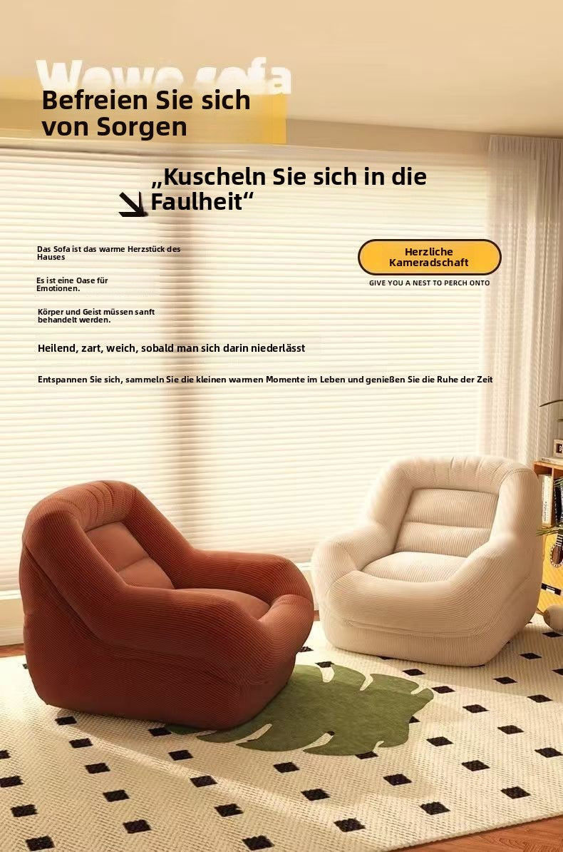 Tatami-Lazy-Sofa für kleine Wohnungen, Einzelsofa, Freizeit-Sofasessel für Wohnzimmer, Balkon oder Schlafzimmer, bequemer Lazy-Sessel