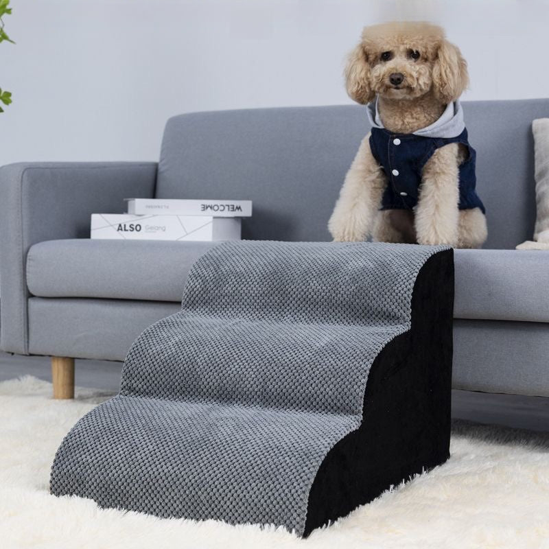 Weiche Hundetreppe für kleine Hunde | Betttreppe & Sofa-Aufstiegshilfe | Leicht, stabil, waschbar
